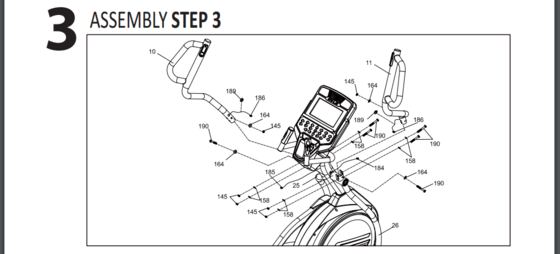 new sole e98 elliptical assembly step 3